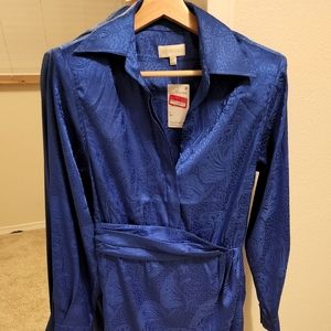 Ronny Kobo blue satin dress